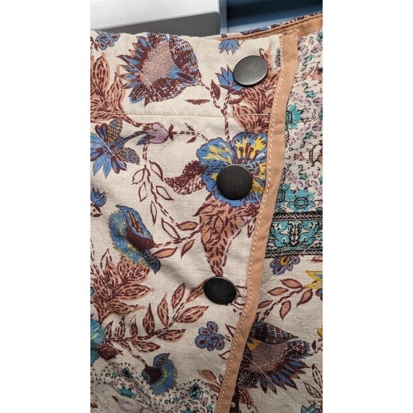 NWT‎ $128 FREE PEOPLE Mad Love Quilted Patchwork Floral Wrap Skirt Size 4 - Picture 3 of 12